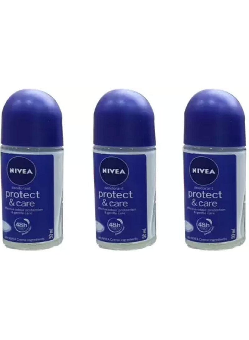 NIVEA Fresh PROTECT & CARE (PACK OF 3) Deodorant Roll-On - For Unisex (150 Ml, PACK OF 3) - Image 1